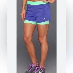 * Nike 2-in-1 training running dri-fit shorts lime green inner shell shorts S